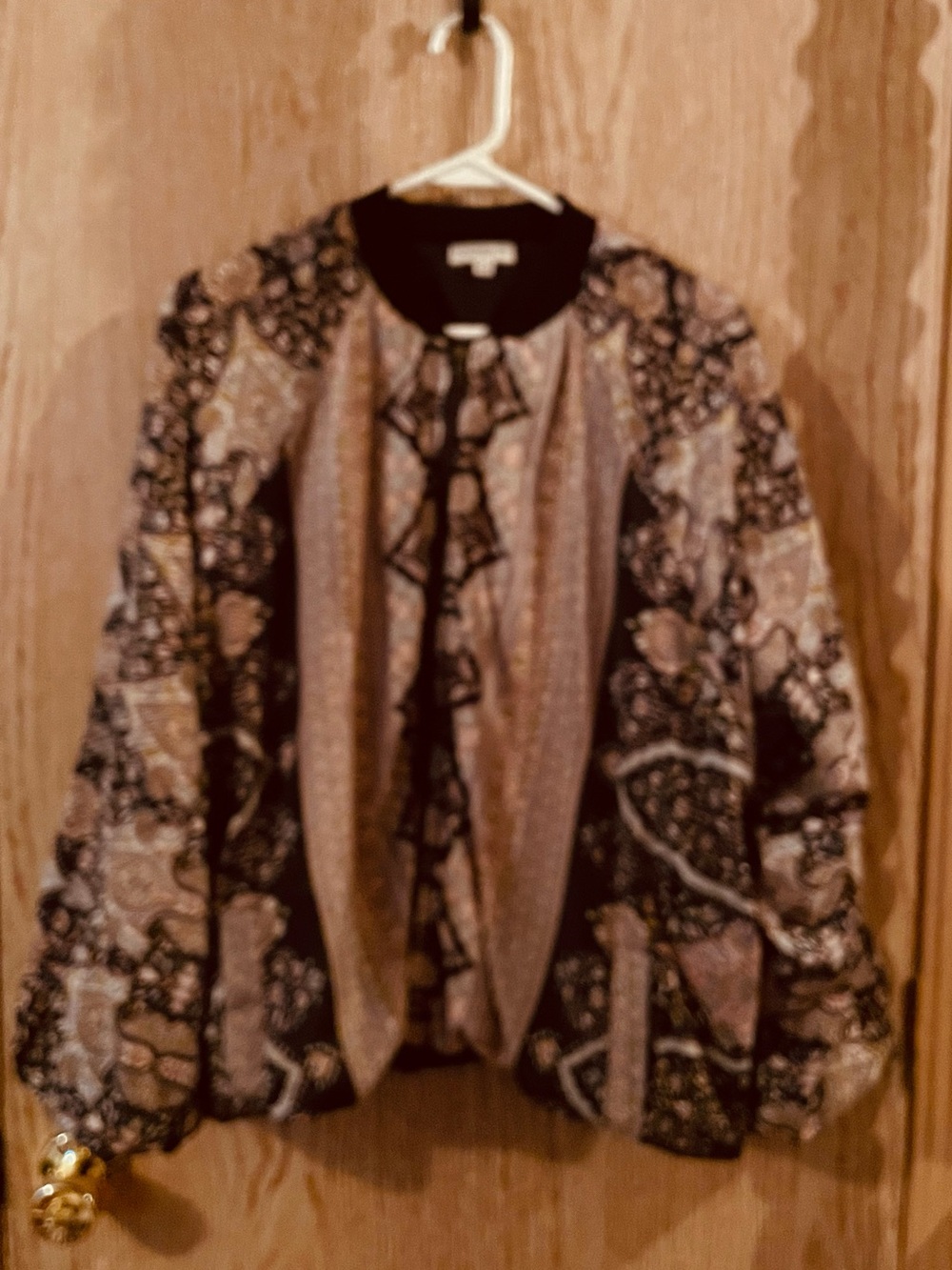 EARTHBOUND Black and Tan Paisley Bomber Jacket